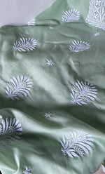 将图像加载到图库查看器中, Women's Lakhnavi Handcrafted Cotton Chikankari Unstitched Kurti Fabric - HONC0318765