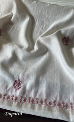 Load image into Gallery viewer, Women's Lakhnavi Handcrafted Maheshwari Mul Chanderi UnStitched Kurta And Dupatta Set - HONC0288346