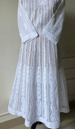 将图像加载到图库查看器中, Women's Lakhnavi Handcrafted Cotton Chikankari Anarkali - HONC0276022