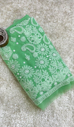 Load image into Gallery viewer, Women's Lucknowi Handcrafted Faux-Georgette Chikankari Suit Material-HONC0154324