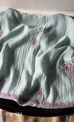 Load image into Gallery viewer, Firdauz Women's Lakhnavi Handcrafted Mul Chanderi Unstitched Kurta And Dupatta Set - HONC0302268