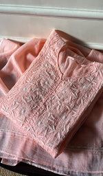 将图像加载到图库查看器中, Sehmat Lakhnavi Handcrafted Kota Cotton Semi -Stitched Kurta And Dupatta Set- HONC0294490