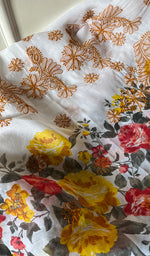 将图像加载到图库查看器中, Women's Lakhnavi Handcrafted Cotton Chikankari Unstitched Kurti Fabric - HONC0284340