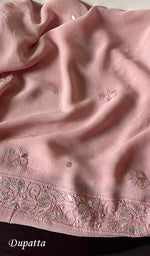 Load image into Gallery viewer, Women's Lakhnavi Handcrafted Viscose Georgette Chikankari Full Suit Material - HONC0270932