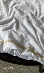 将图像加载到图库查看器中, Women's Lakhnavi Handcrafted Mul Chanderi Unstitched Kurta And Dupatta Set - HONC0319458