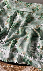 Load image into Gallery viewer, Women's Lakhnavi Handcrafted Cotton Chikankari Kurta And Kurta Dupatta Set - HONC0312686