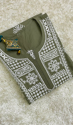 Load image into Gallery viewer, Lucknowi Handcrafted Cotton Chikankari Kurti-HONC0148368