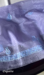 Load image into Gallery viewer, Women's Lakhnavi Handcrafted Organza Chikankari Unstitched Full Suit Material - HONC0250868