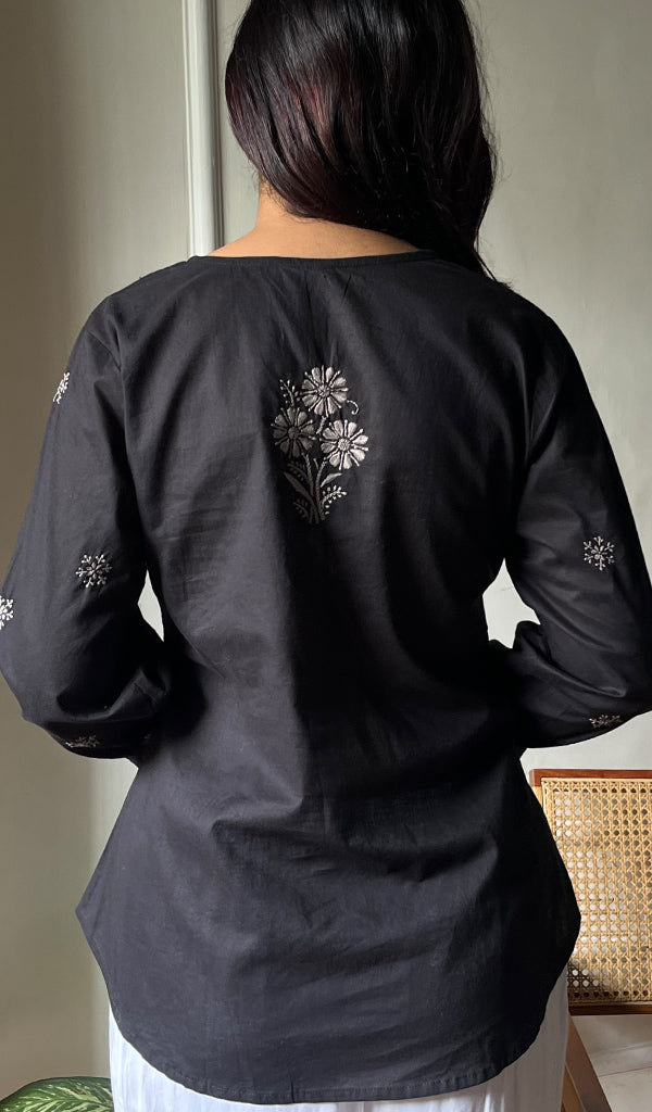 Nasrin Women's Lucknowi Handcrafted Cotton Chikankari Top - HONC0276620