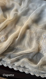 Load image into Gallery viewer, Women's Lakhnavi Handcrafted Cotton Chikankari Suit Material - HONC0289728