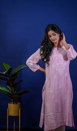Load image into Gallery viewer, Reet Women's Lucknowi Handcrafted Cotton Chikankari Kurti - HONC0212049