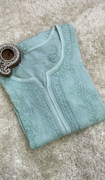 Load image into Gallery viewer, Women's Lucknowi Handcrafted Modal Cotton Chikankari Kurti - HONC0136234