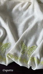 Load image into Gallery viewer, Titlee Women's Lakhnavi Handcrafted Mul Chanderi Unstitched Kurta And Dupatta Set - HONC0284777