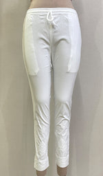 Load image into Gallery viewer, Women's Lakhnavi Handcrafted Cotton Chikankari Pant - HONC0214875