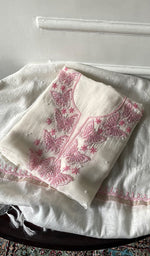 将图像加载到图库查看器中, Women's Lakhnavi Handcrafted Unstitchd Mul Chanderi Kurta And Dupatta Set - HONC0330021