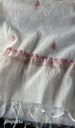 Load image into Gallery viewer, Women's Lakhnavi Handcrafted Mul Chanderi Unstitched Kurta And Dupatta Set - HONC0273064