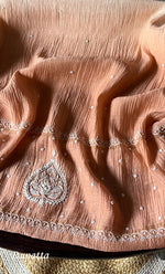 Load image into Gallery viewer, Tripty Women's Lakhnavi Handcrafted Mul Chanderi Semi - Stitched Anarkali And Dupatta Set - HONC0305939