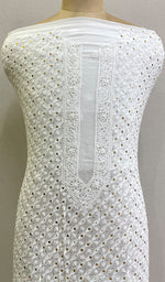 Load image into Gallery viewer, Lucknowi Handcrafted Viscose Georgette Chikankari Unstitched Men's Kurta Fabric - HONC0144767