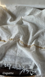 将图像加载到图库查看器中, Jazba Women's Lakhnavi Handcrafted Mul Chanderi Unstitched Kurta And Dupatta Set - HONC0298591