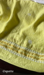将图像加载到图库查看器中, Women's Lakhnavi Handcrafted Mul Chanderi Kurta And Dupatta Set - HONC0288980