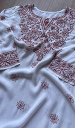 将图像加载到图库查看器中, Women's Lakhnavi Handcrafted Cotton Chikankari Kurti - NC0550430