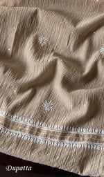 Load image into Gallery viewer, Women's Lakhnavi Handcrafted Unstitched Maheshwari Mul Chanderi Kurta And Dupatta Set - HONC0288968