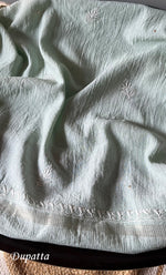 Load image into Gallery viewer, Women's Lakhnavi Handcrafted Maheshwari Mul Chanderi Unstitched Kurta And Dupatta Set- HONC0281943