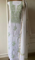 Load image into Gallery viewer, Women's Lakhnavi Handcrafted Mul Chanderi Kurta And Dupatta Set - HONC0257359