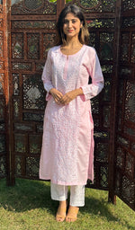 Load image into Gallery viewer, Iqra Women's Lucknowi Handcrafted Cotton Chikankari Kurti - HONC0164372