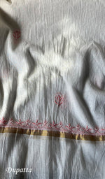 将图像加载到图库查看器中, Women's Lakhnavi Handcrafted Mul Chanderi Unstitched Kurta And Dupatta Set - HONC0287715
