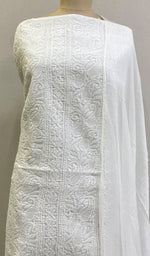 将图像加载到图库查看器中, Nida Women's Lakhnavi Handcrafted Cotton Chikankari Suit Material - HONC0197825