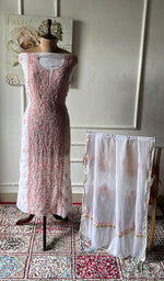 Load image into Gallery viewer, Women's Lakhnavi Handcrafted Mul Chanderi Unstitched Kurta And Dupatta Set - HONC0343190