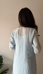 Load image into Gallery viewer, Women's Lakhnavi Handcrafted Modal Cotton Chikankari Kurti And Plazzo Set - HONC0371328