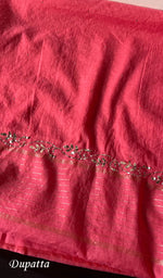 Load image into Gallery viewer, Women's Lakhnavi Handcrafted Mul Chanderi Unstitched Kurta And Dupatta Set - HONC0264078