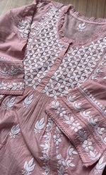 Load image into Gallery viewer, Women's Lakhnavi Handcrafted Cotton Chikankari Top - HONC0282135