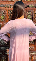将图像加载到图库查看器中, Women's Lucknowi Handcrafted Modal Cotton Chikankari Kurti - HONC0229114