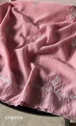 将图像加载到图库查看器中, Rishana Women's Lakhnavi Handcrafted Mul Chanderi UnStitched Kurta And Dupatta Set - HONC0318517