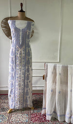将图像加载到图库查看器中, Women's Lakhnavi Handcrafted Mul Chanderi Unstitched Kurta And Dupatta Set - HONC0365506