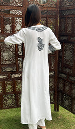 将图像加载到图库查看器中, Women's Lucknowi Handcrafted Modal Cotton Chikankari Kurti - HONC0272659