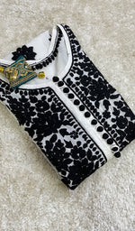 Load image into Gallery viewer, Women's Lucknowi Handcrafted Mul Cotton Chikankari Kurti-HONC0151157