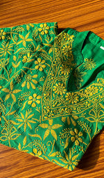 将图像加载到图库查看器中, Women's Lakhnavi Handcrafted Cotton Chikankari Kurti - HONC097653