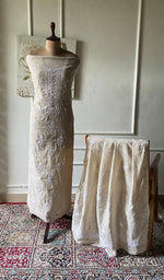 Load image into Gallery viewer, Women's Lakhnavi Handcrafted Unstitched Cotton Chikankari Kurta Dupatta Set - HONC0352437