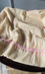 Load image into Gallery viewer, Women's Lakhnavi Handcrafted Mul Chanderi Semi - stitched Kurta And Dupatta Set- HONC0303409