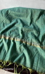 Load image into Gallery viewer, Women's Lakhnavi Handcrafted Mul Chanderi Unstitched Kurta And Dupatta Set - HONC0287739