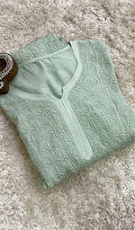 将图像加载到图库查看器中, Pari Women's Lucknowi Handcrafted Muslin Chikankari Kurti - HONC0204801