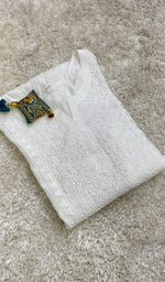 Load image into Gallery viewer, Women's Lucknowi Handcrafted Muslin Chikankari Kurti - HONC0153469