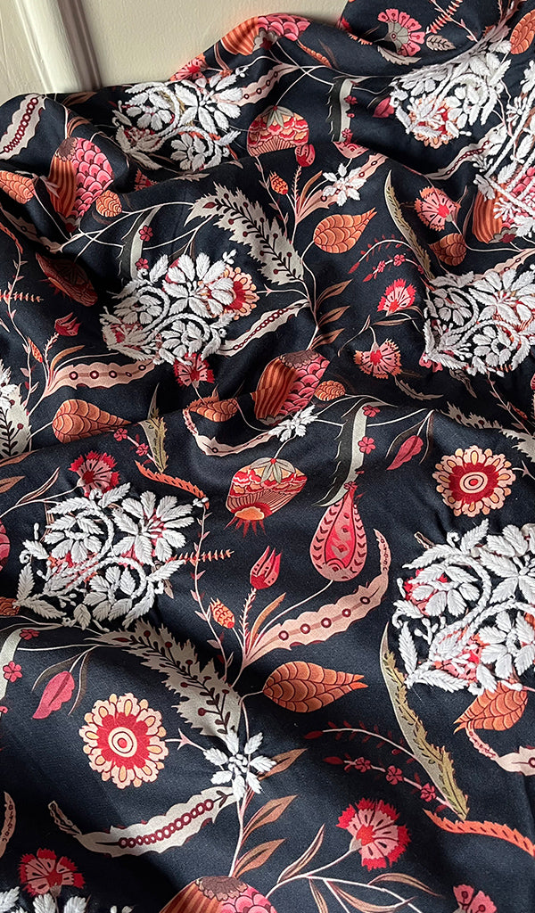 Women's Lakhnavi Handcrafted Cotton Chikankari Unstitched Kurti Fabric - HONC0268836