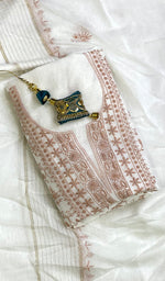 Load image into Gallery viewer, Women's Lakhnavi Handcrafted Mul Chanderi Kurta And Dupatta Set - HONC0170067