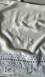 Load image into Gallery viewer, Women's Lakhnavi Handcrafted Pure Silk Georgette Chikankari Kurta And Dupatta Set- HONC0270340