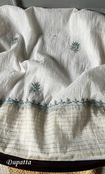 Load image into Gallery viewer, Women's Lakhnavi Handcrafted Mul Chanderi Unstitched Kurta And Dupatta Set- HONC0278929